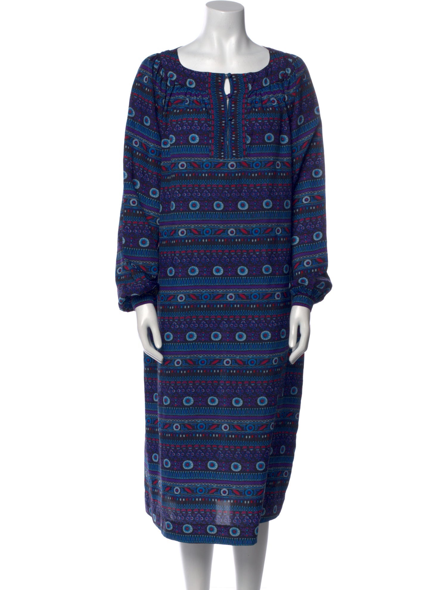 I.MAGNIN Printed Midi Length Dress
