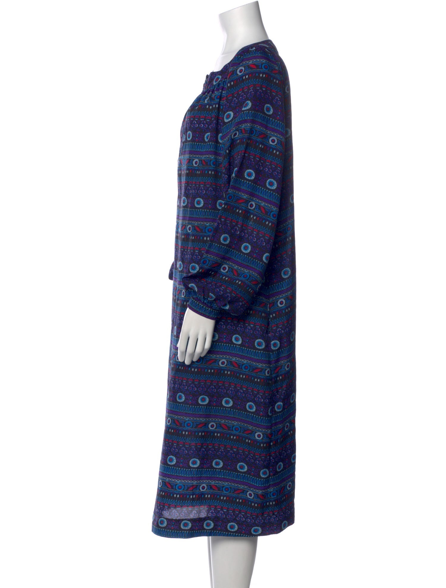 I.MAGNIN Printed Midi Length Dress