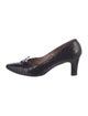 I.MAGNIN Leather Bow Accents Pumps