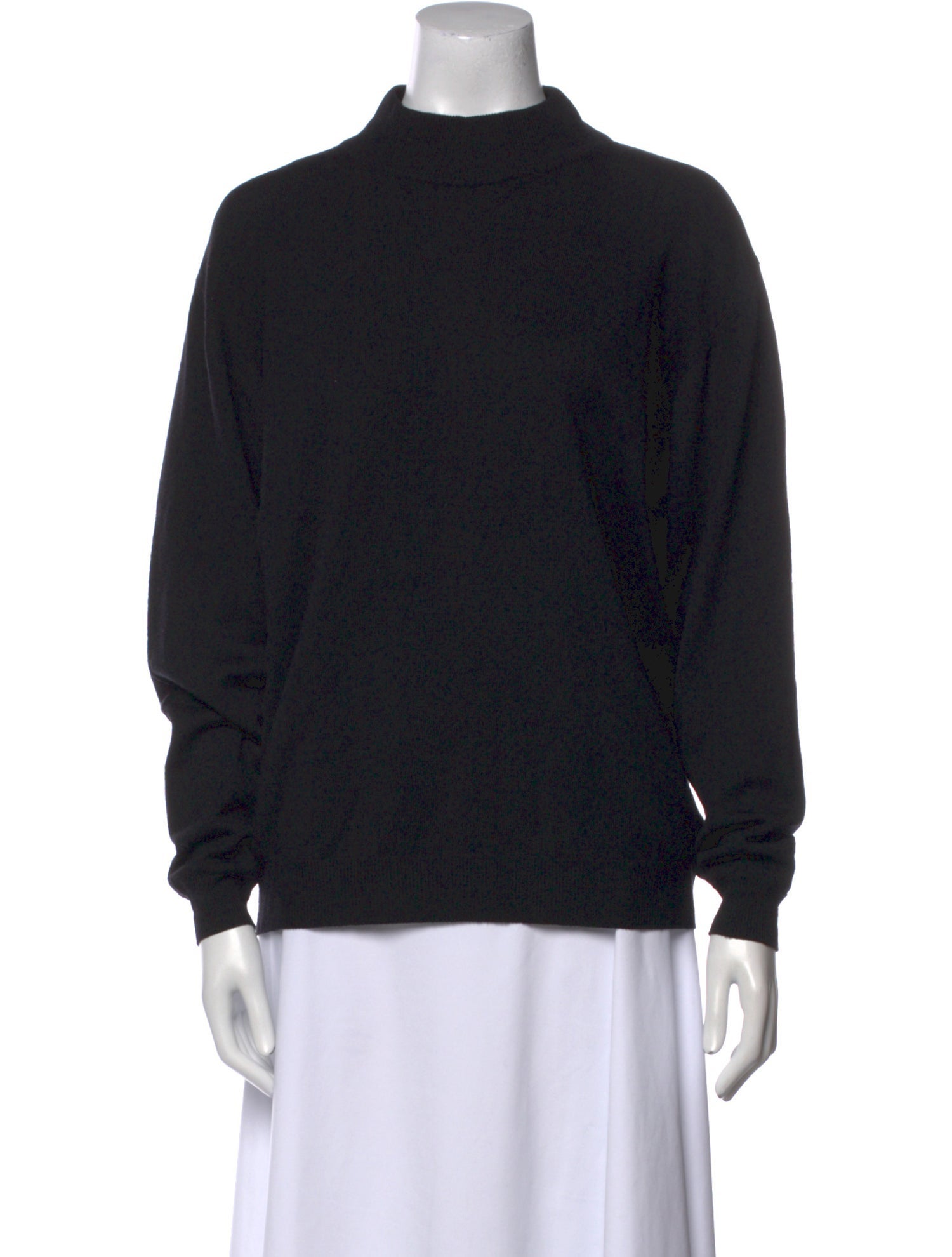 I.MAGNIN Merino Wool Mock Neck Sweater
