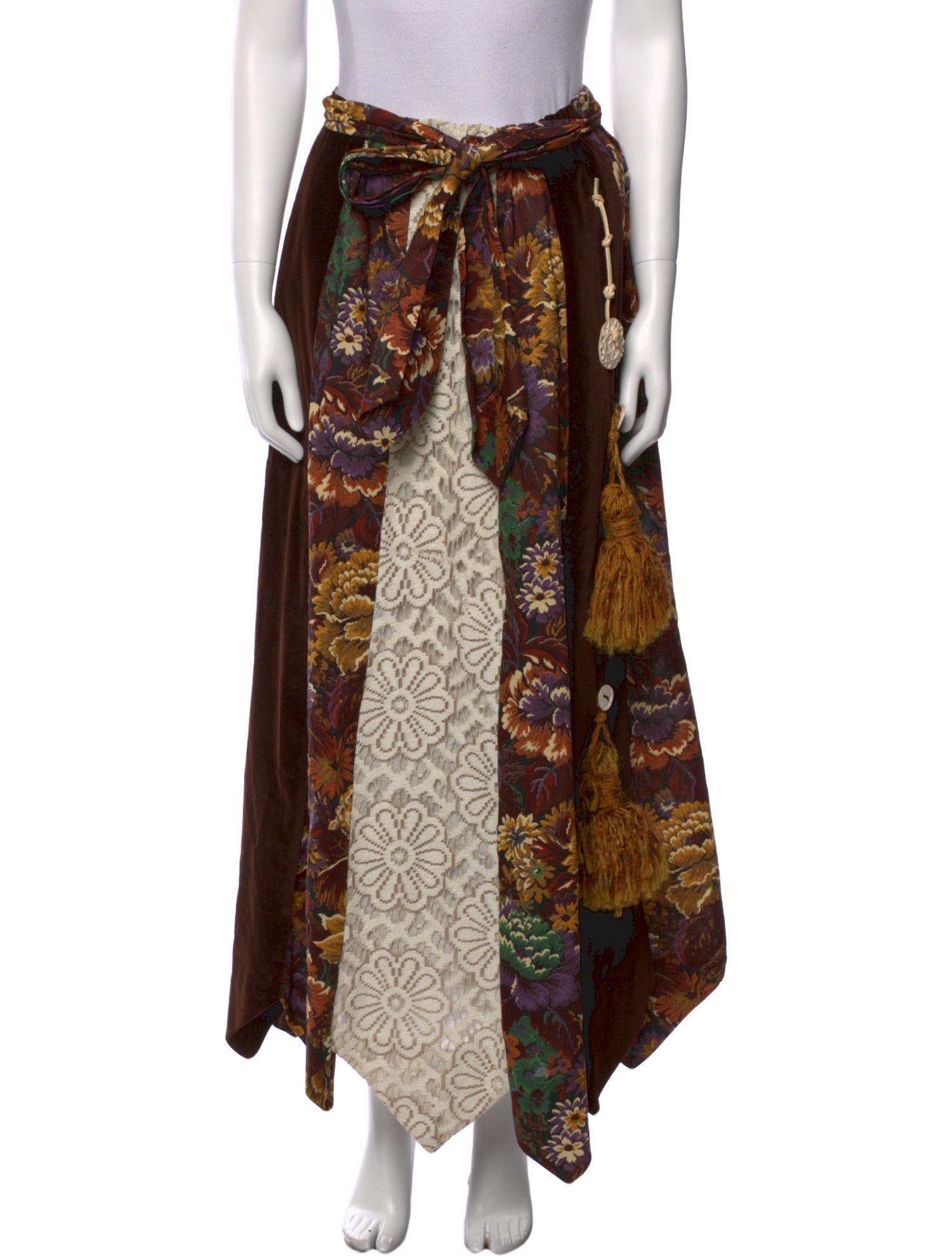 I.MAGNIN Floral Print Long Skirt