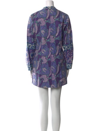 I.MAGNIN Paisley Print Mock Neck Tunic