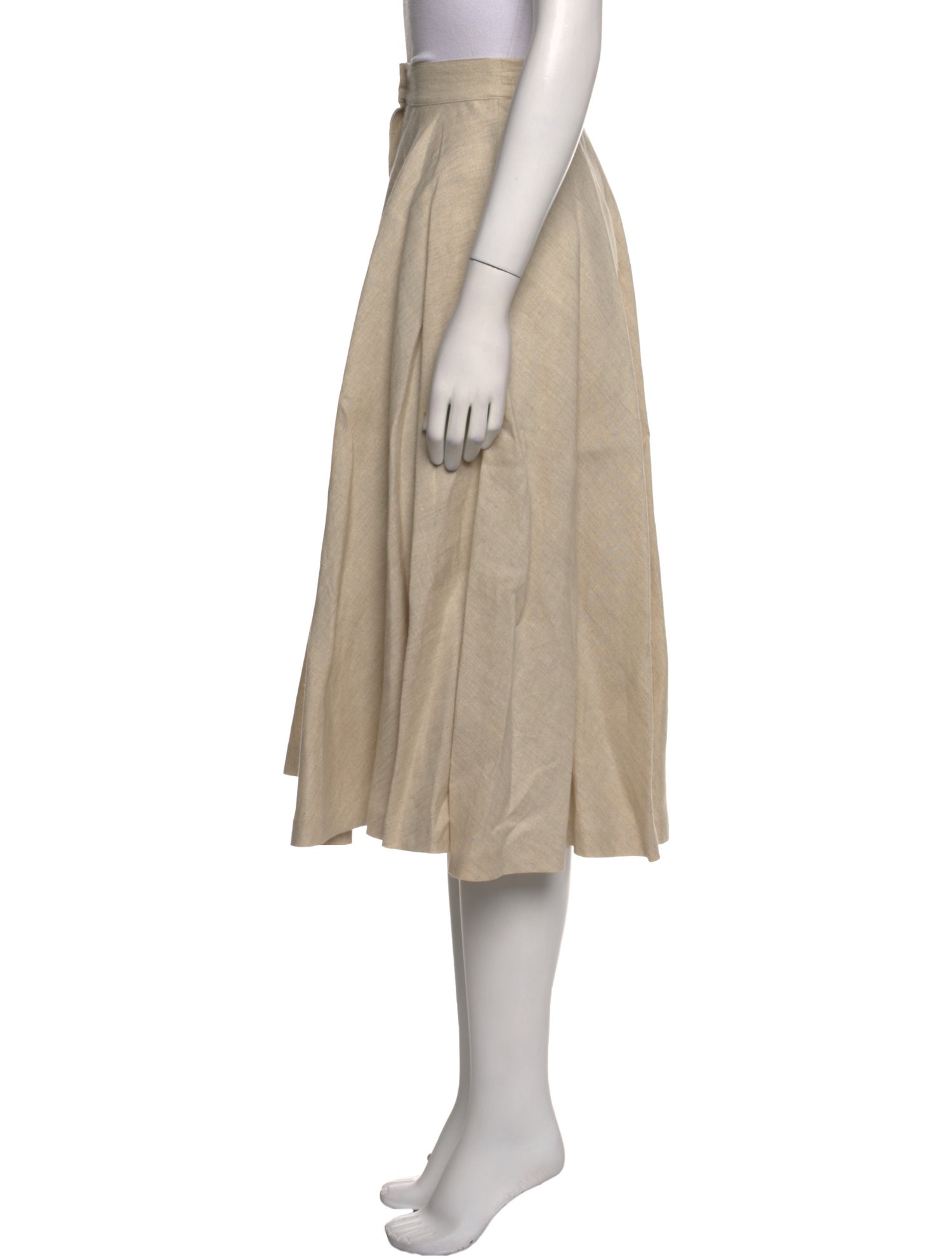 I.MAGNIN Linen Midi Length Skirt