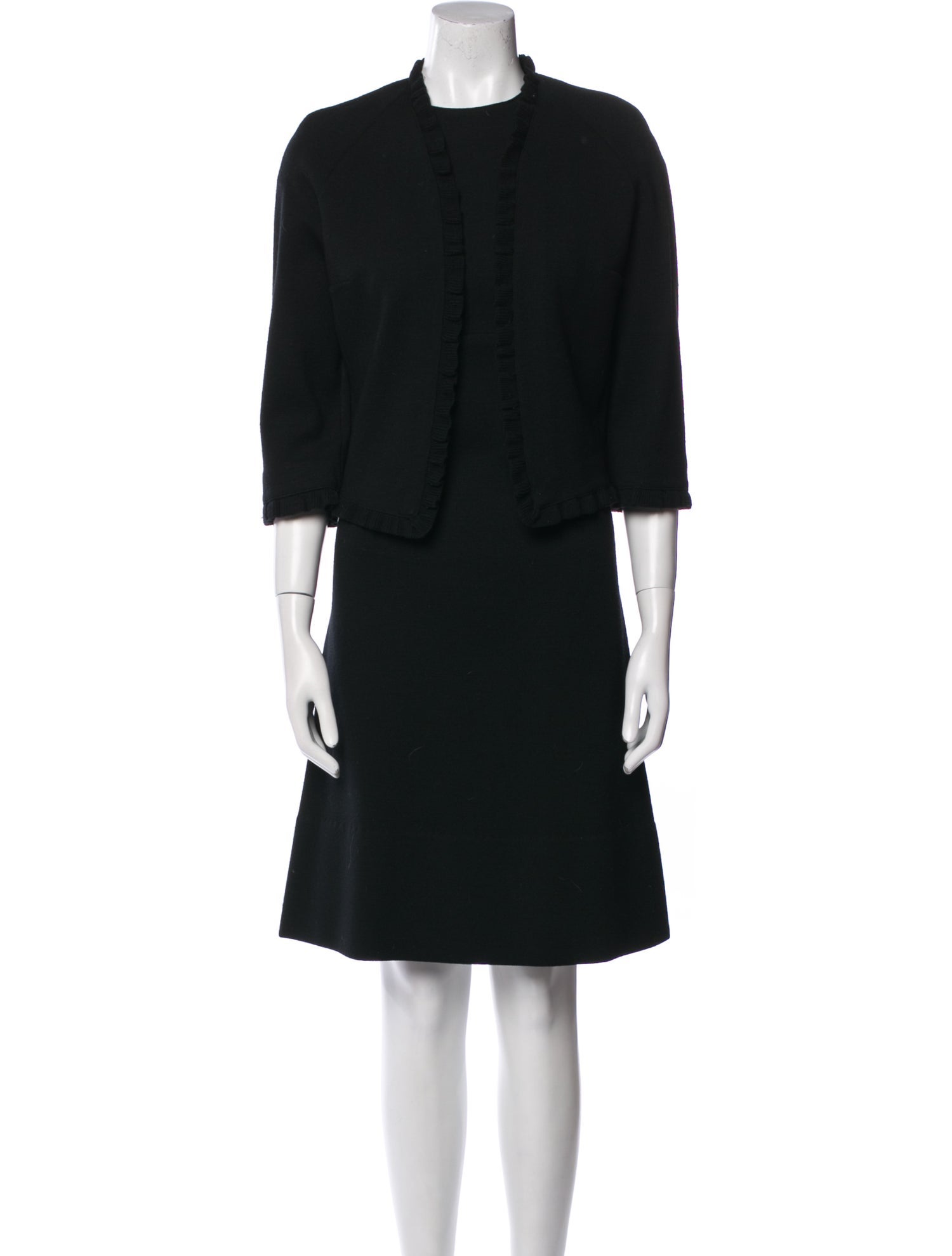 I.MAGNIN Ruffle Embellishment Dress Set