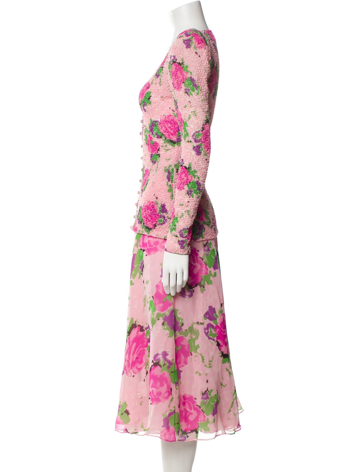 I.MAGNIN Floral Print Skirt Set