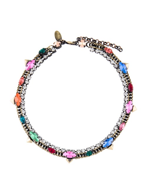 Iosselliani Crystal Collar Necklace Gold