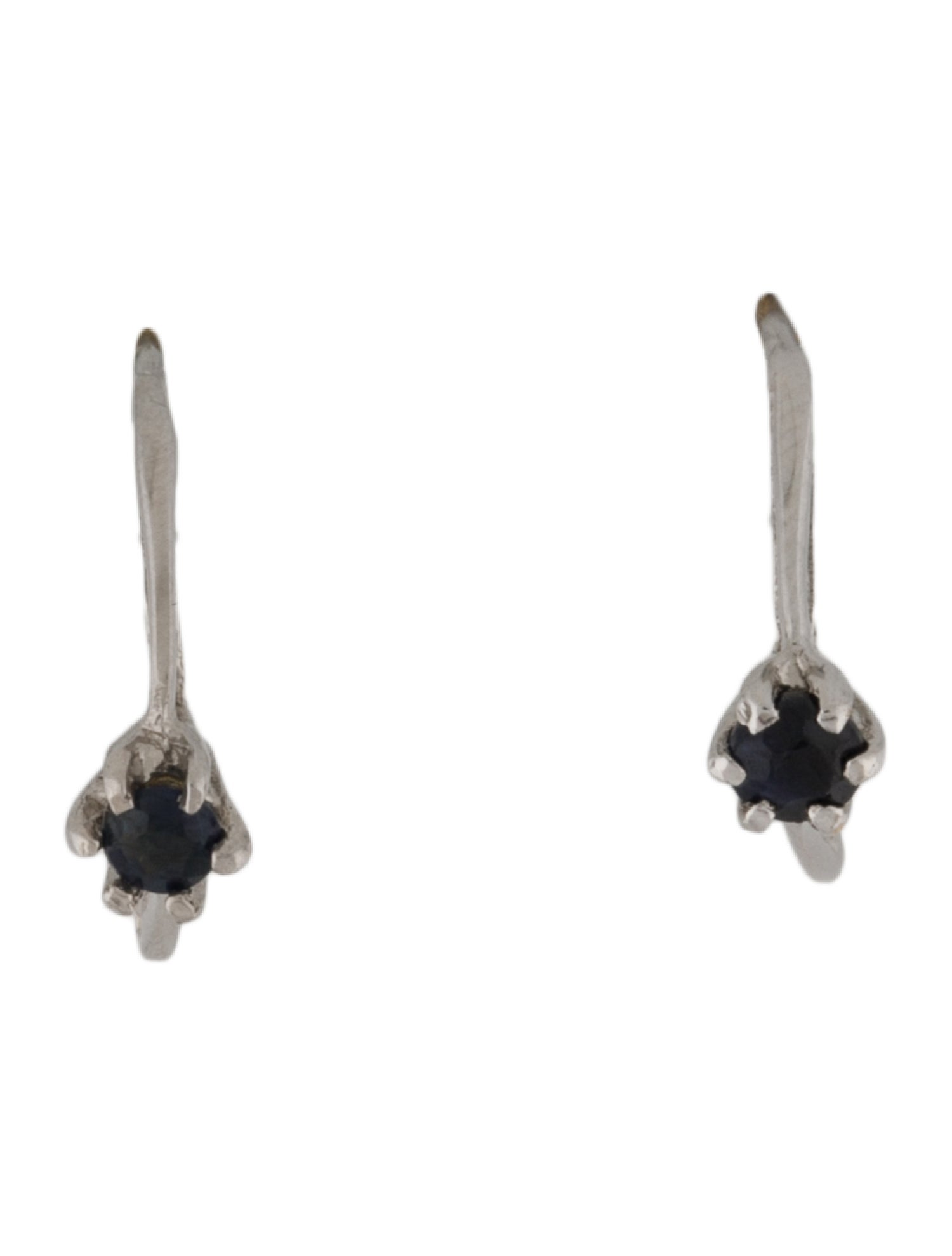 Iosselliani 18K Sapphire Solitaire Huggie Earrings