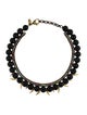 Iosselliani Crystal & Bead Double strand Collar Necklace