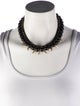 Iosselliani Crystal & Bead Double strand Collar Necklace