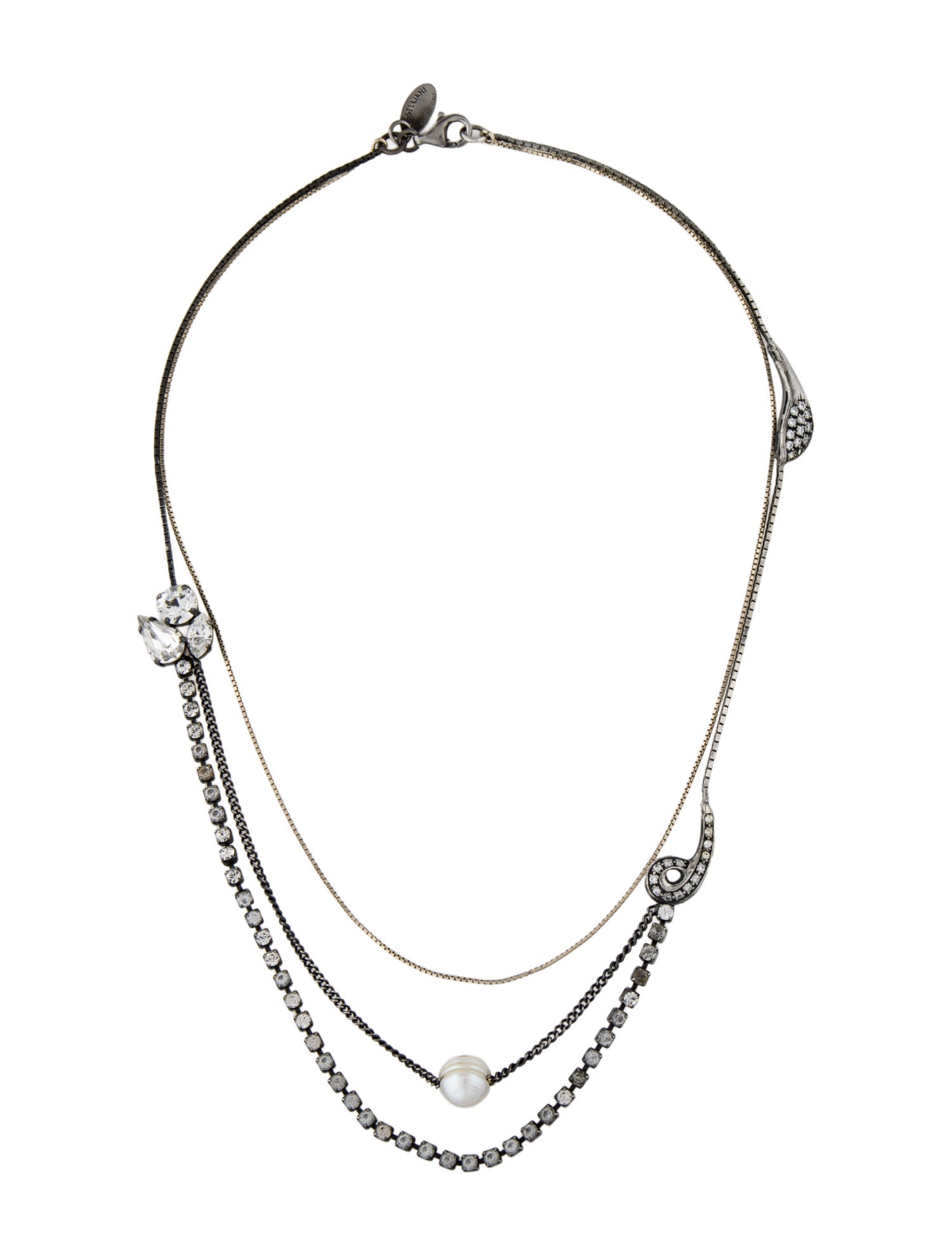 Iosselliani Pearl & Crystal Collar Necklace