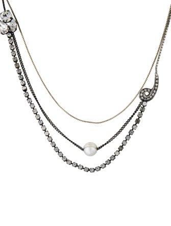 Iosselliani Pearl & Crystal Collar Necklace