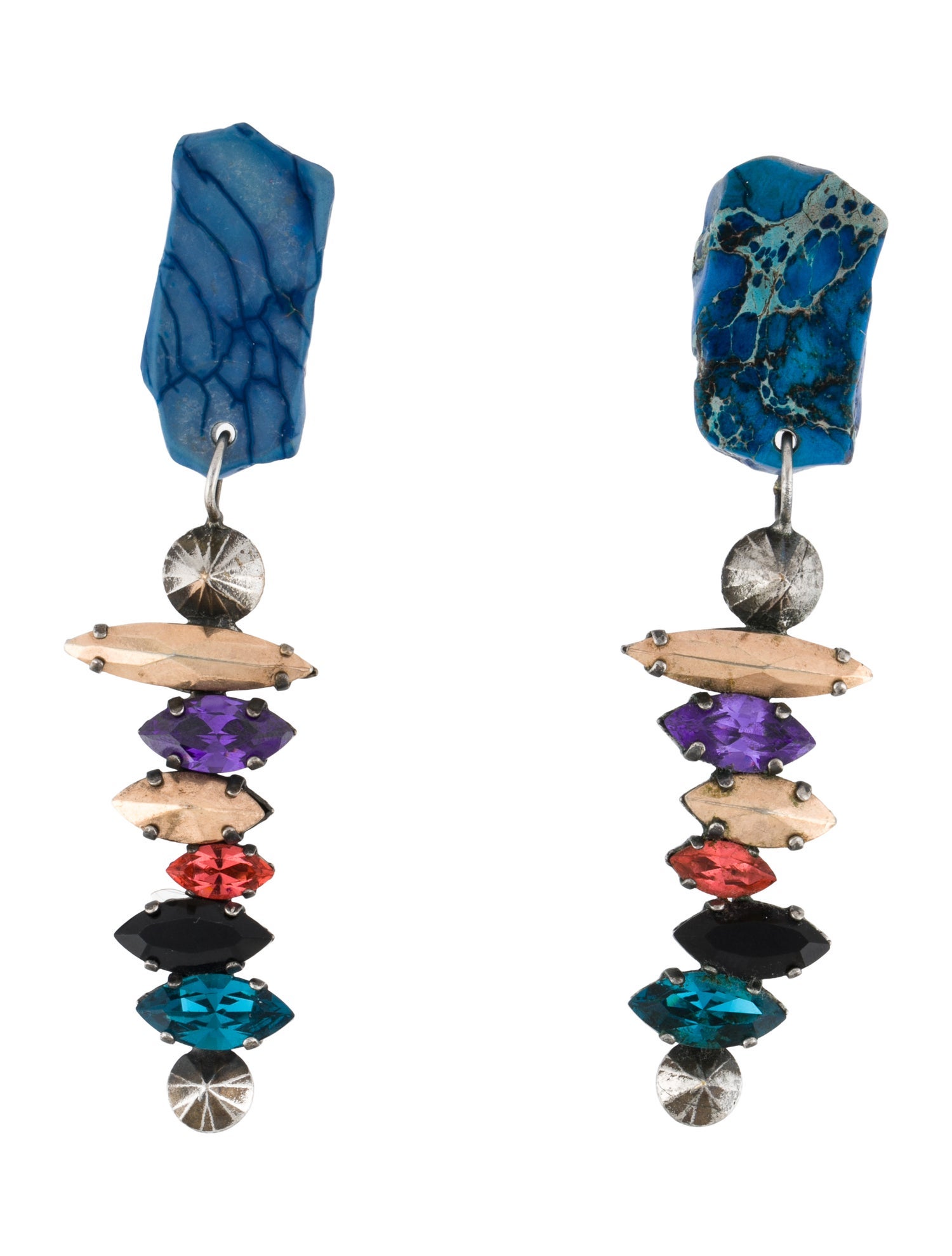 Iosselliani Resin & Crystal Drop Earrings