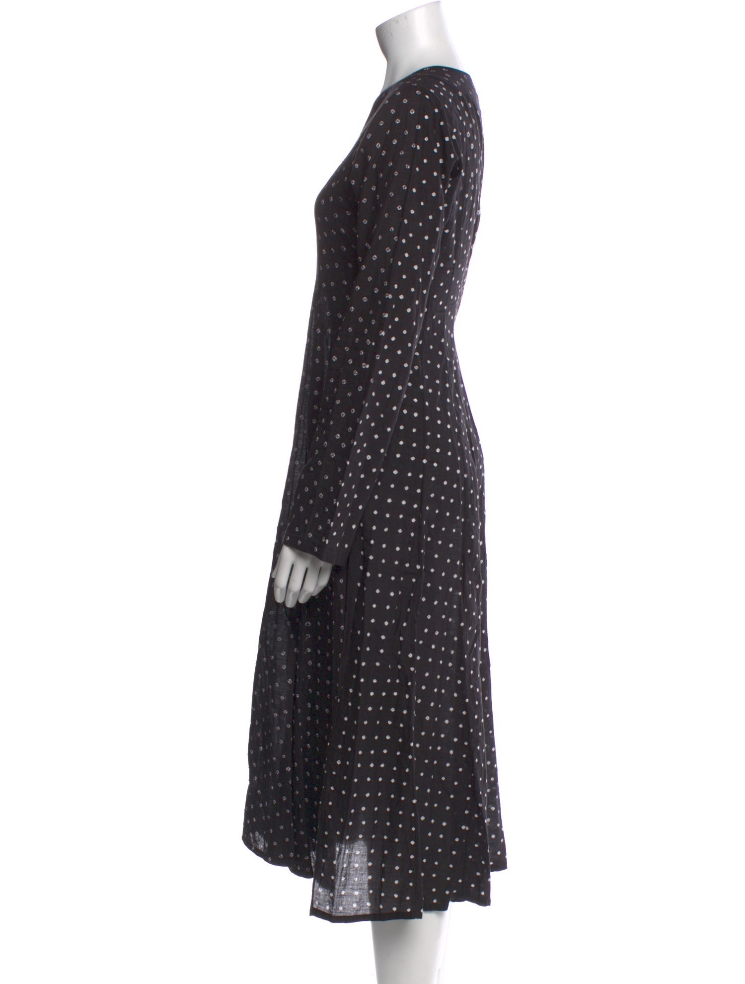 I Pezzi Dipinti Polka Dot Print Midi Length Dress