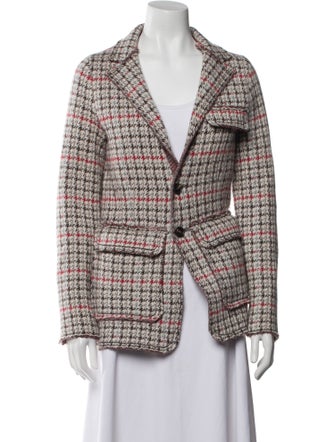 I Pezzi Dipinti Cashmere Plaid Print Blazer