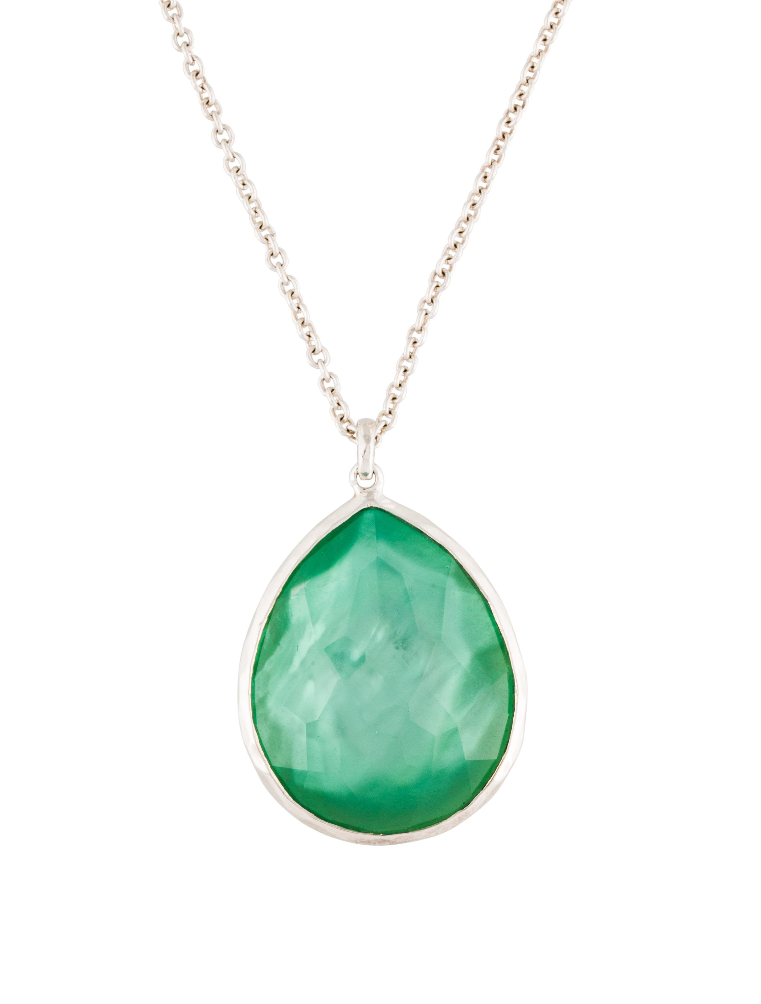 Ippolita Mother of Pearl & Quartz Large Teardrop Pendant Necklace w