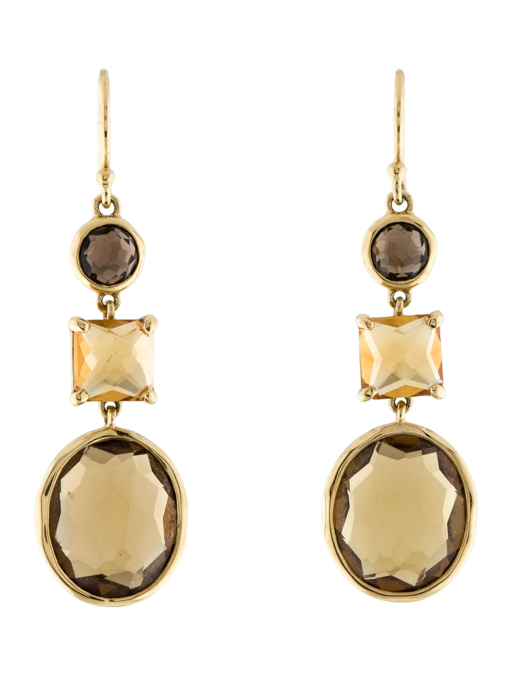 Ippolita 18K Quartz & Citrine Drop Earrings 18K Yellow Gold Drop