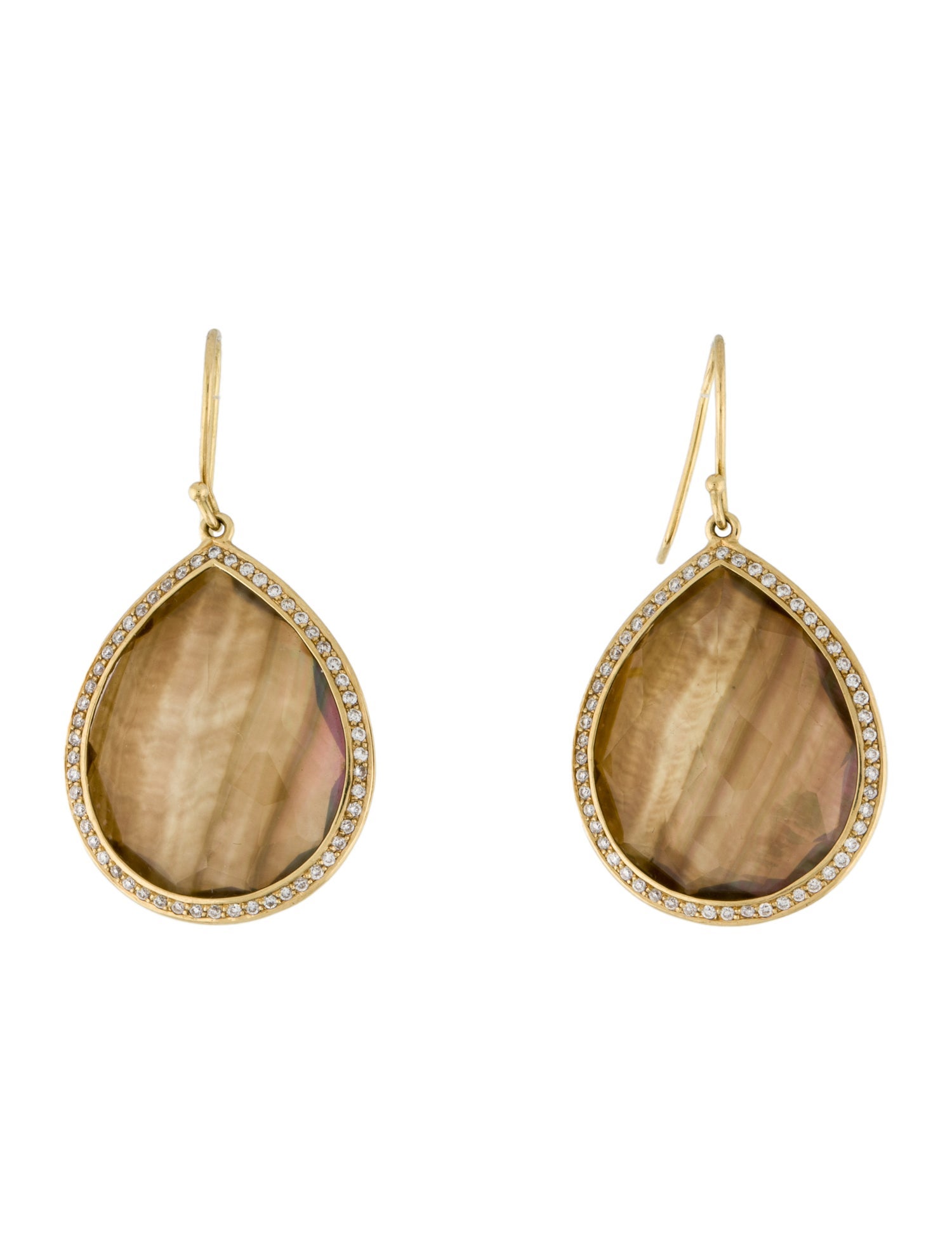 Ippolita 18K Quartz Doublet & Diamond Drop Earrings