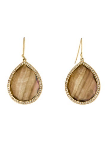 Ippolita Drop 18K Quartz Doublet & Diamond Earrings