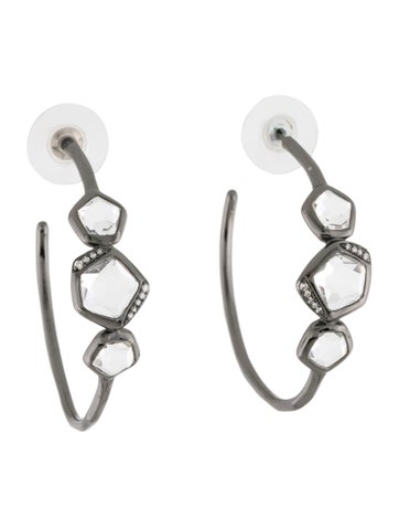 Ippolita Stud Quartz & Diamond Wicked Hoop Earrings