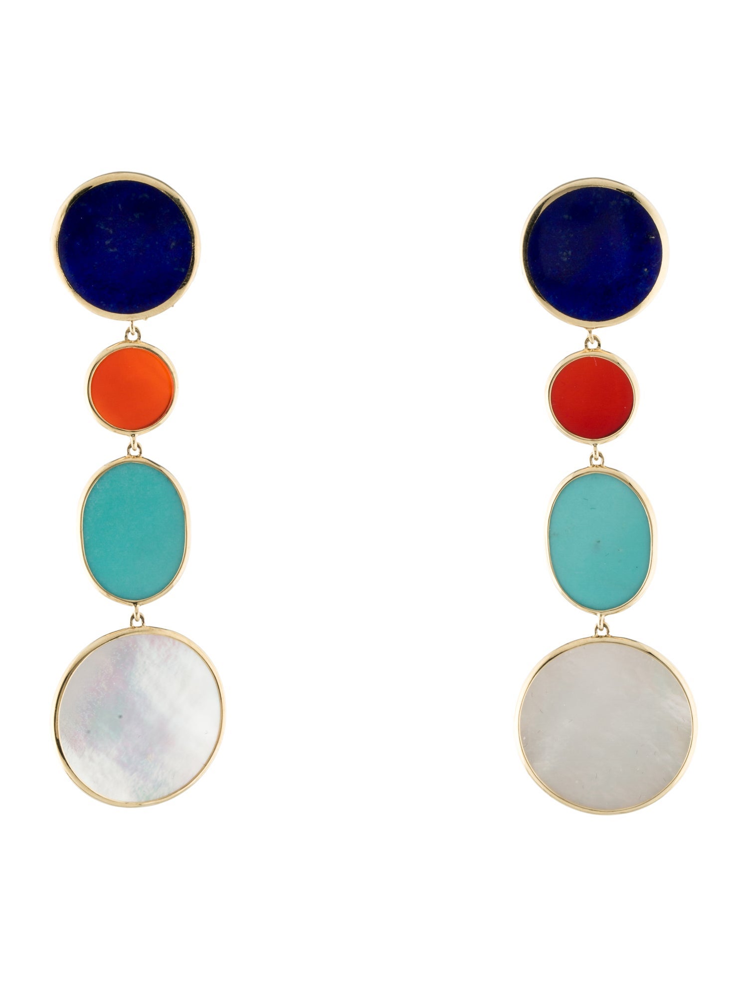 Ippolita 18K Mother of Pearl & Multistone Long Linear Drop Earrings