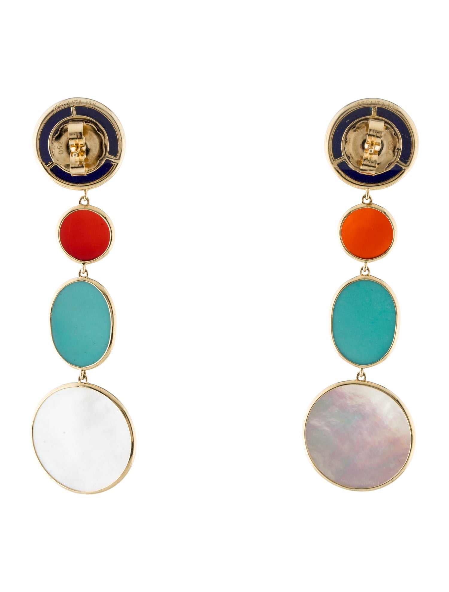 Ippolita 18K Mother of Pearl & Multistone Long Linear Drop Earrings