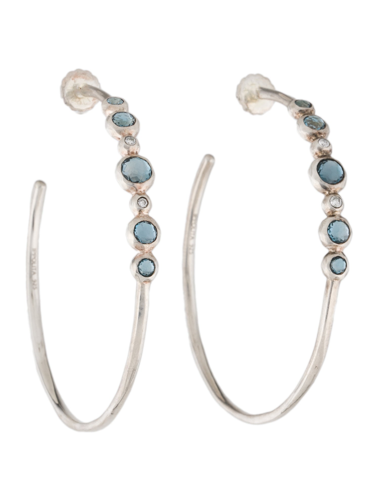 Ippolita Topaz & Diamond Rock Candy Hoop Earrings