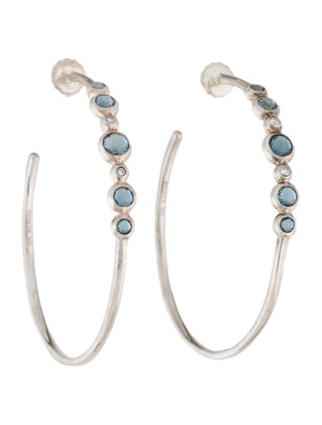 Ippolita Hoop Topaz & Diamond Rock Candy Earrings