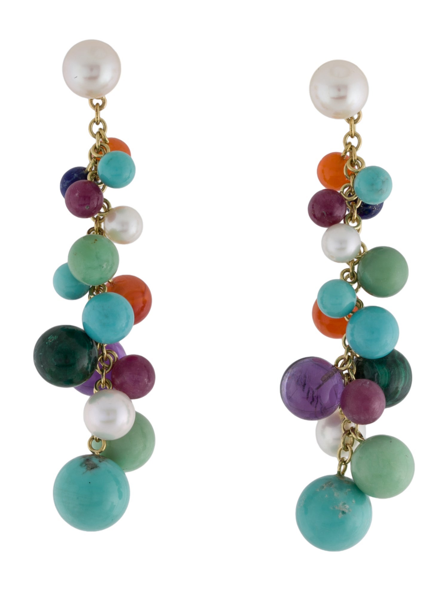 Ippolita 18K Pearl & Multistone Cluster Drop Earrings