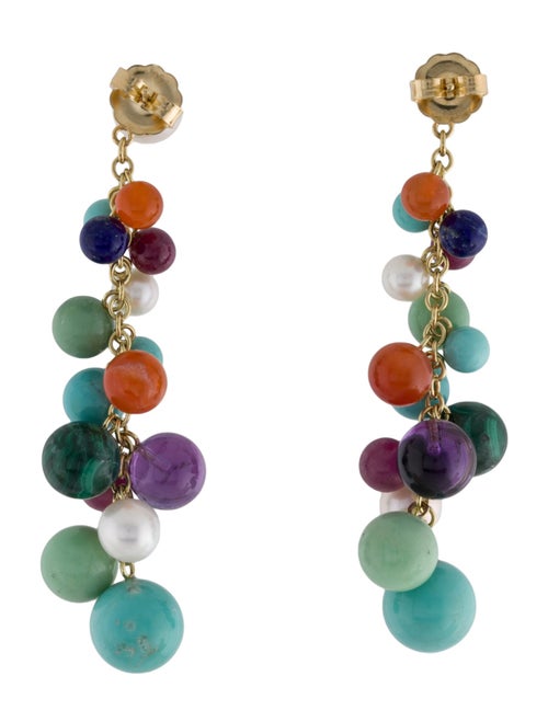 Ippolita 18K Pearl & Multistone Cluster Drop Earrings