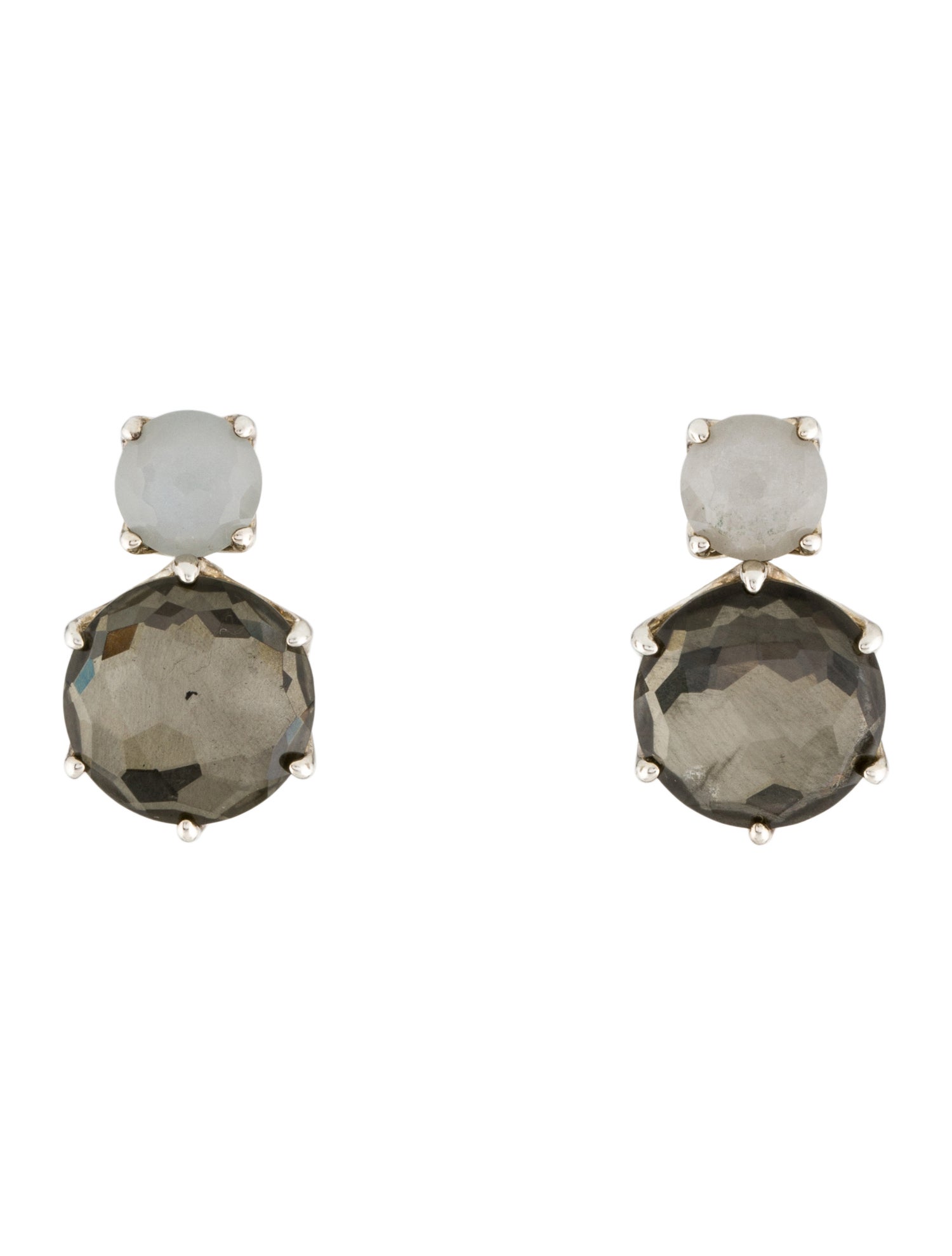 Ippolita Moonstone, Quart & Pyrite Doublet Stud Earrings