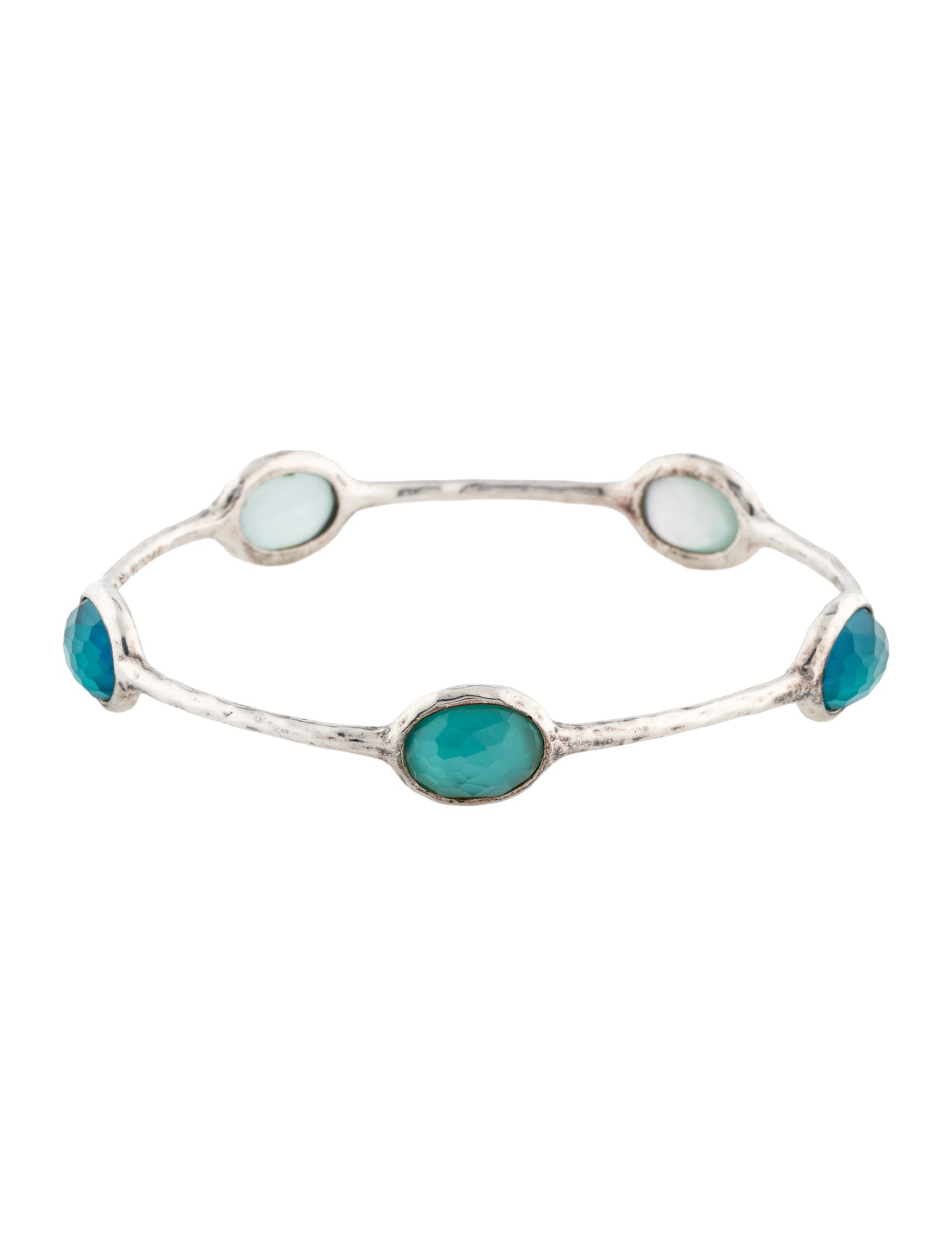 Ippolita Mother of Pearl & Quartz Five Station Bangle Bracelet