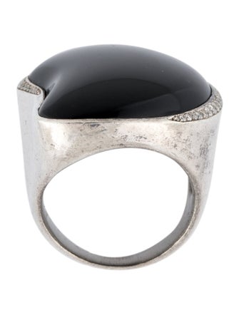 Ippolita Onyx & Diamond Bean Scultura Cocktail Ring
