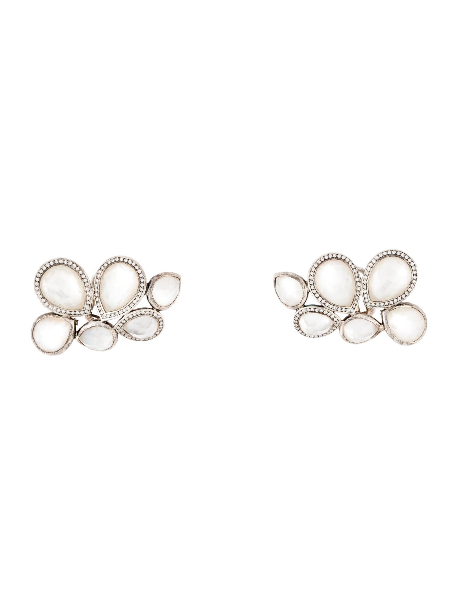 Ippolita Mother of Pearl, Quartz Doublet & Diamond Earclips