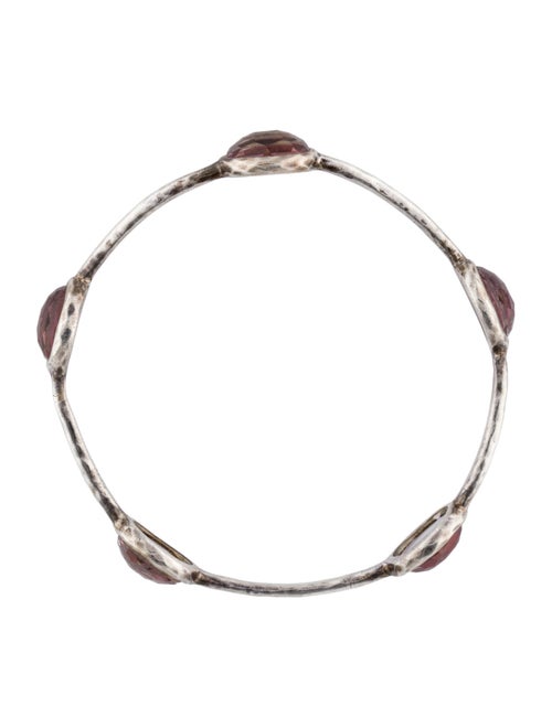 Ippolita Mother Of Pearl & Quartz Triplet 5 Stone Station Bangle Bracelet
