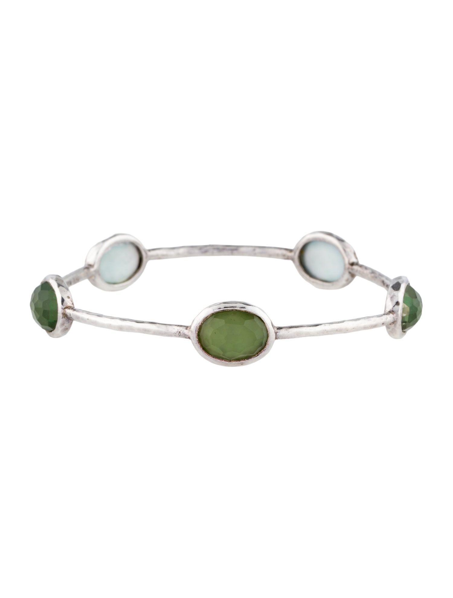 Ippolita Mother of Pearl & Quartz Triplet Five-Stone Bangle Bracelet