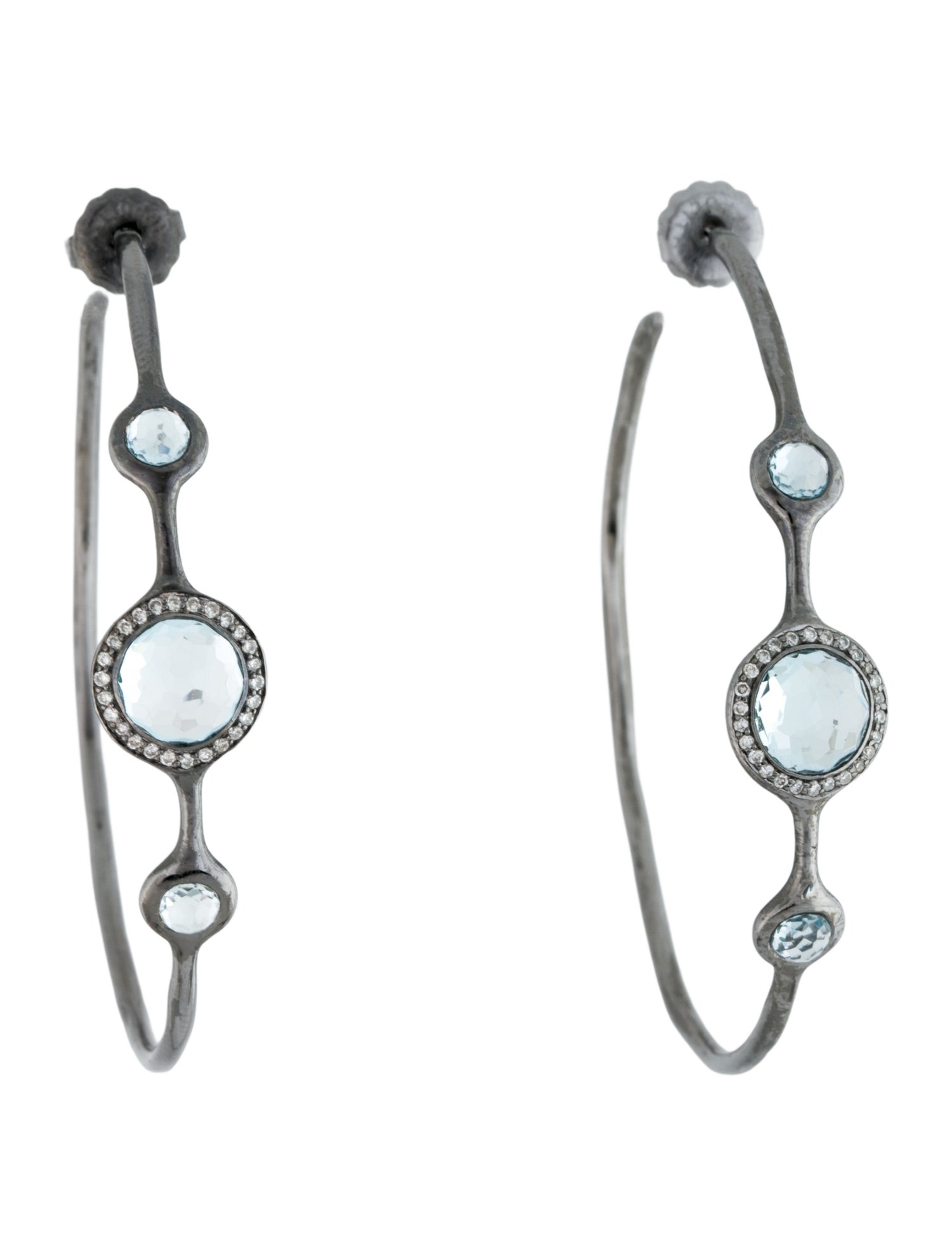 Ippolita Topaz & Diamond Hoop Earrings