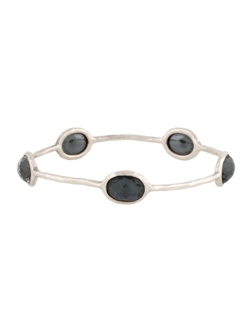 Ippolita Quartz & Hematine Doublet Station Bangle Bracelet
