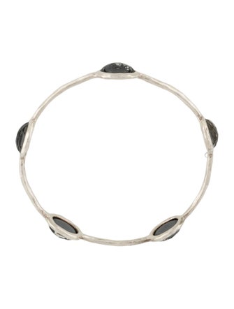 Ippolita Quartz & Hematine Doublet Station Bangle Bracelet