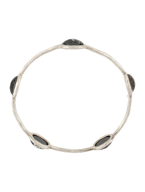 Ippolita Quartz & Hematine Doublet Station Bangle Bracelet