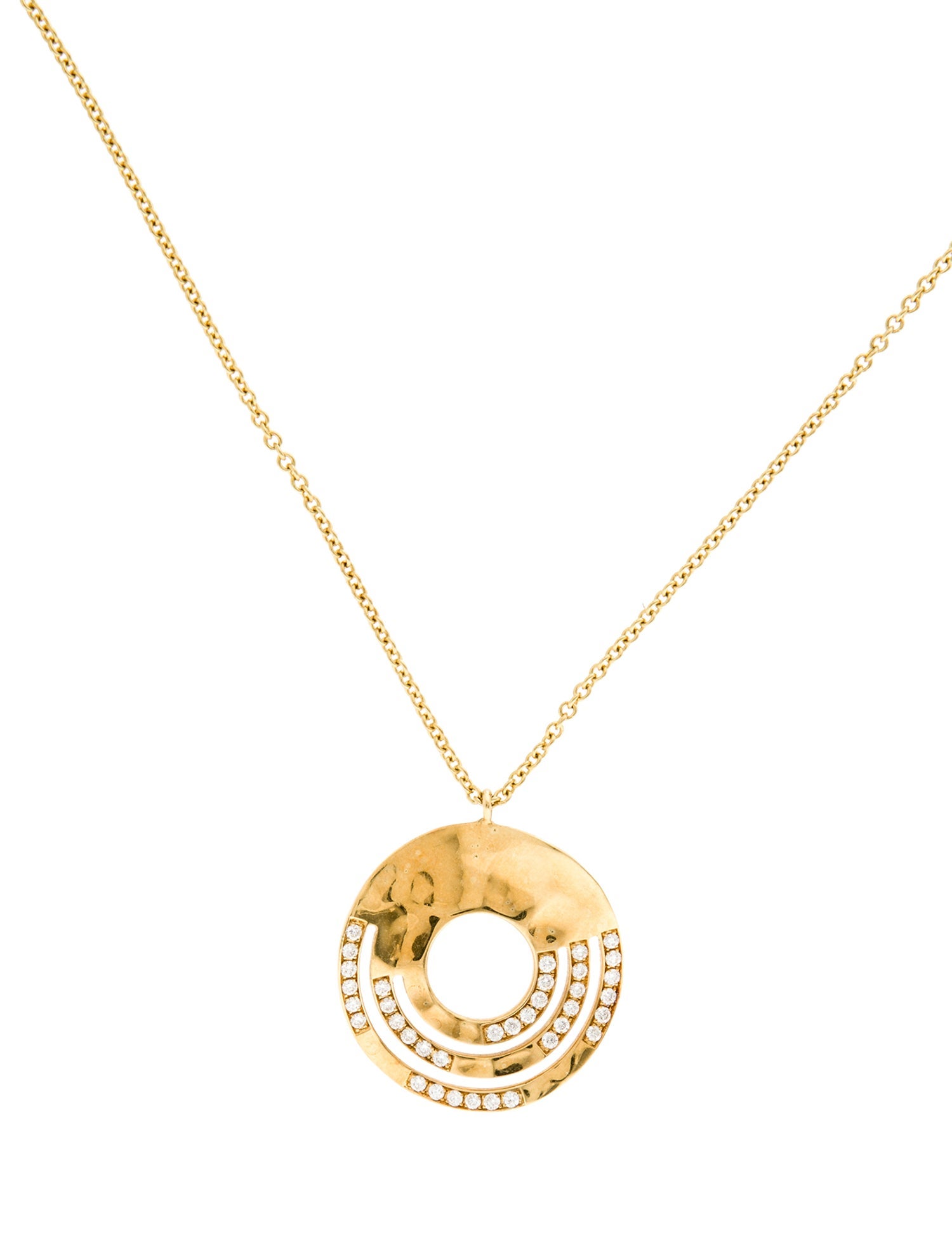 Ippolita 18K Glamazon Wavy Diamond Circle Pendant Necklace