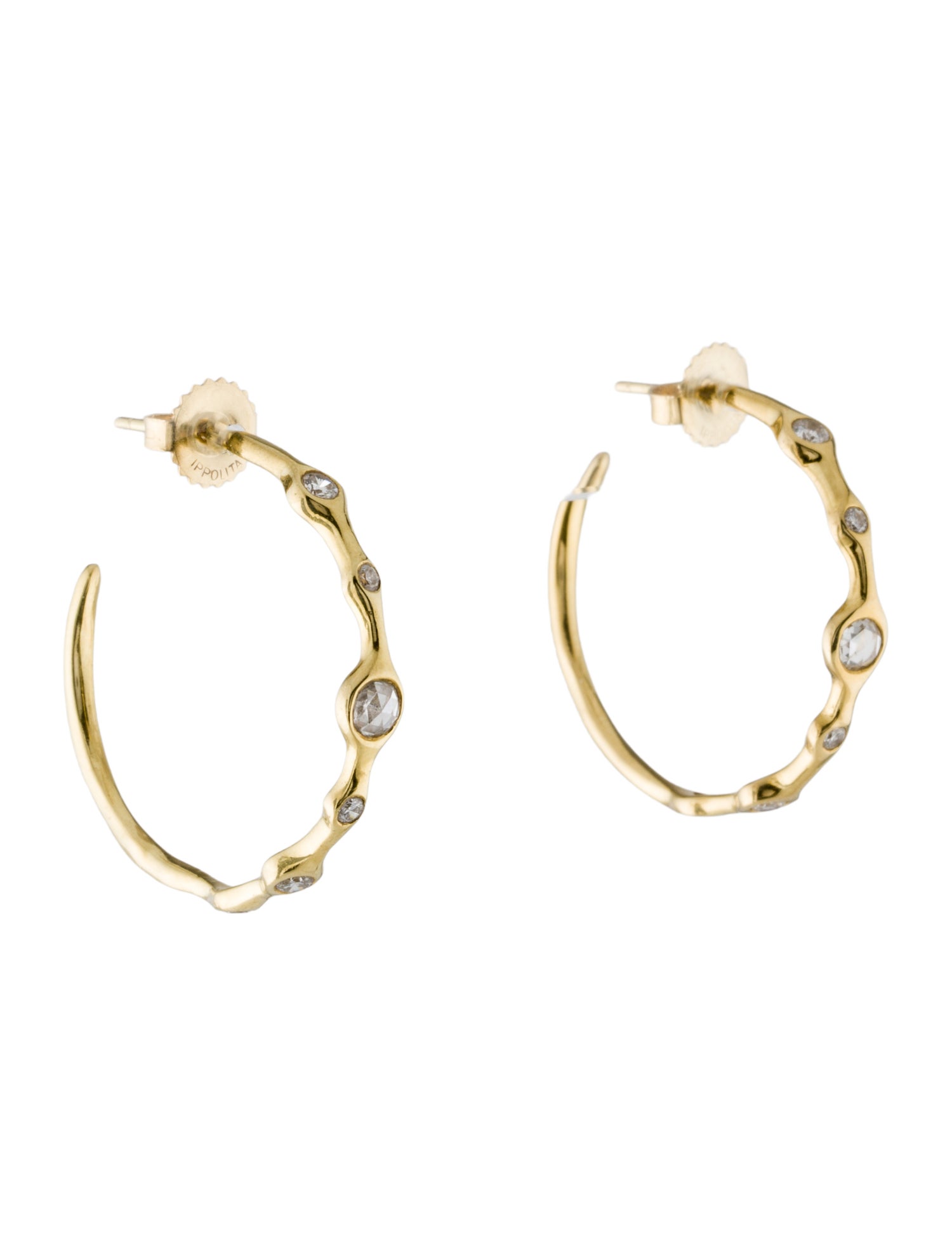 Ippolita 18K Diamond Superstar Hoop Earrings