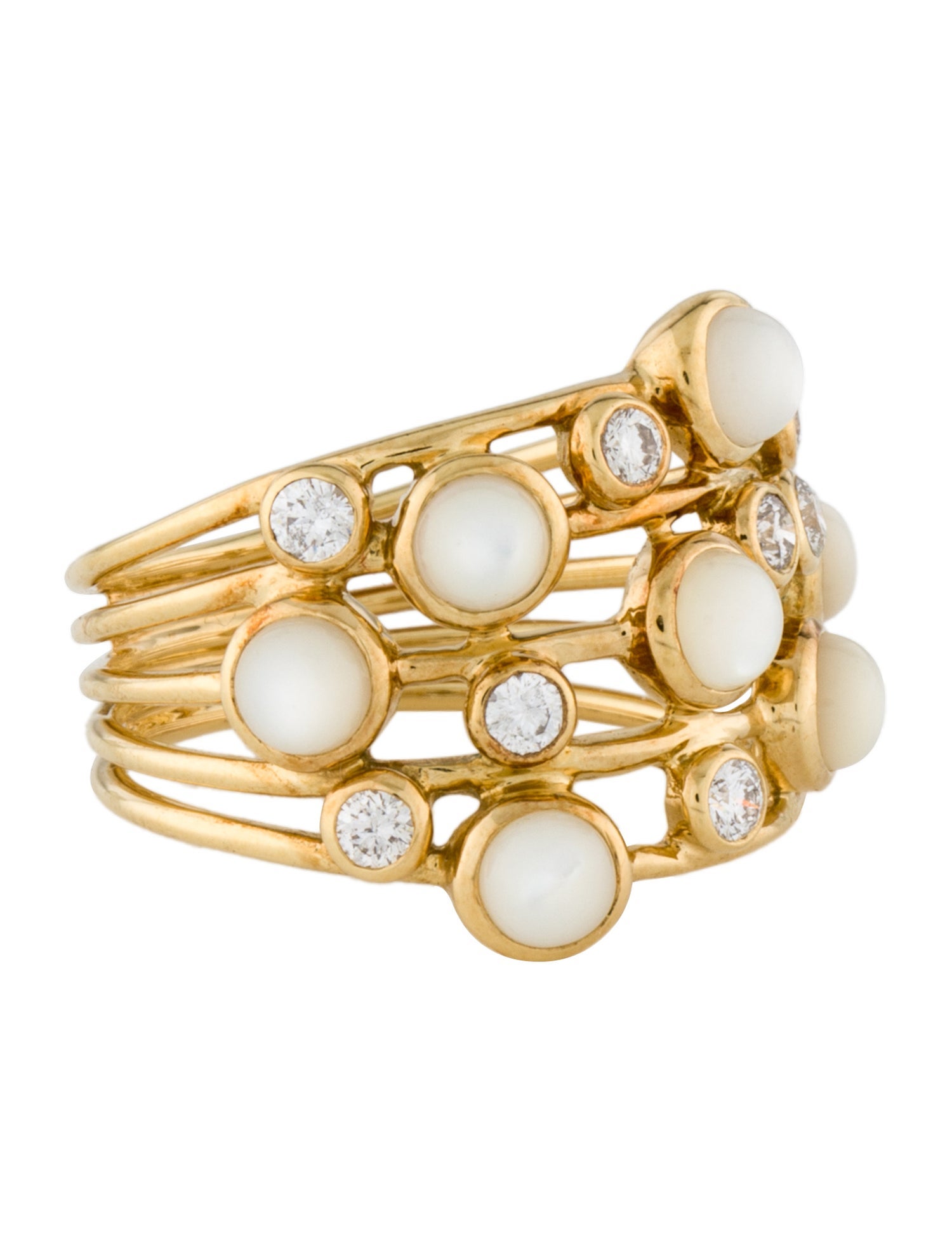 Ippolita 18K Mother of Pearl & Diamond Constellation Band Ring