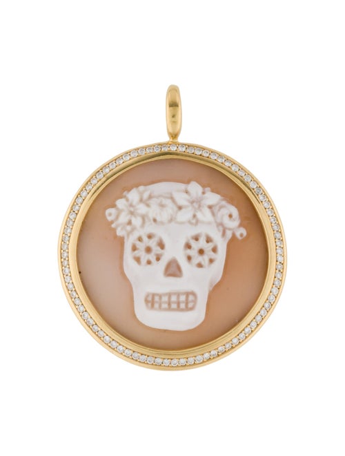 Ippolita 18K Diamond, Shell & Quartz Doublet Skull Cameo Pendant
