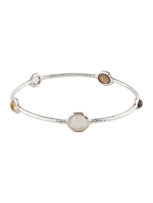 Ippolita Mother of Pearl & Quartz 5-Stone Station Bangle Bracelet