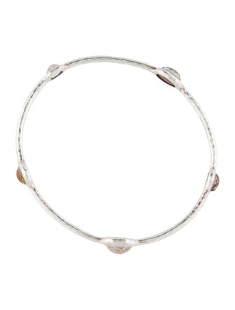 Ippolita Mother of Pearl & Quartz 5-Stone Station Bangle Bracelet