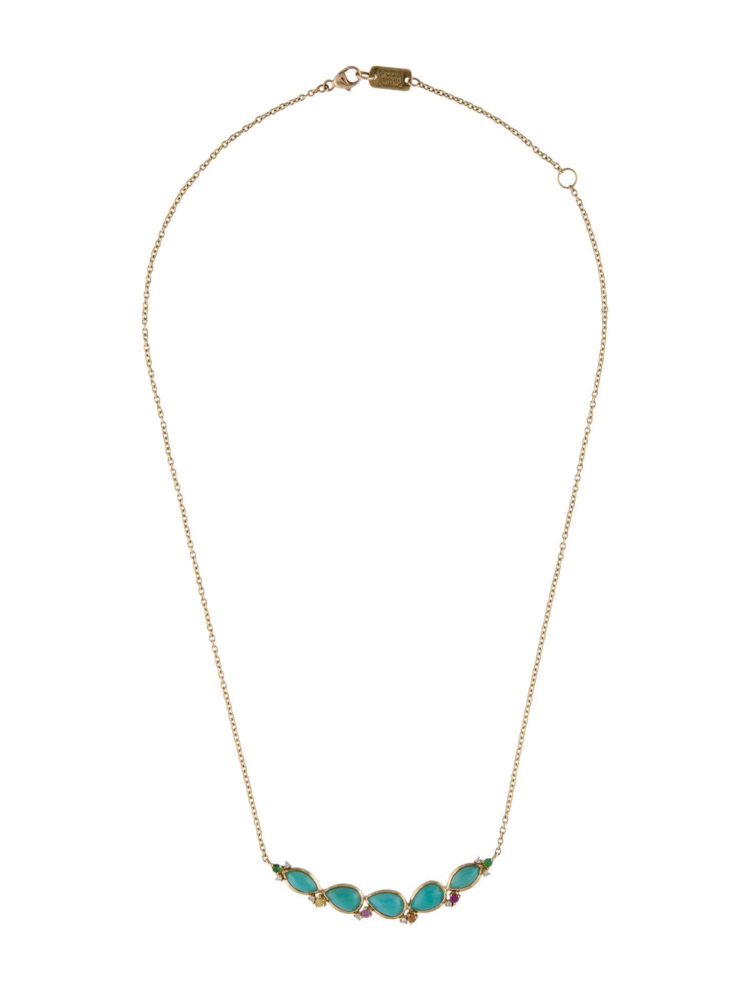 Ippolita 18K Multistone & Diamond Bar Pendant Necklace