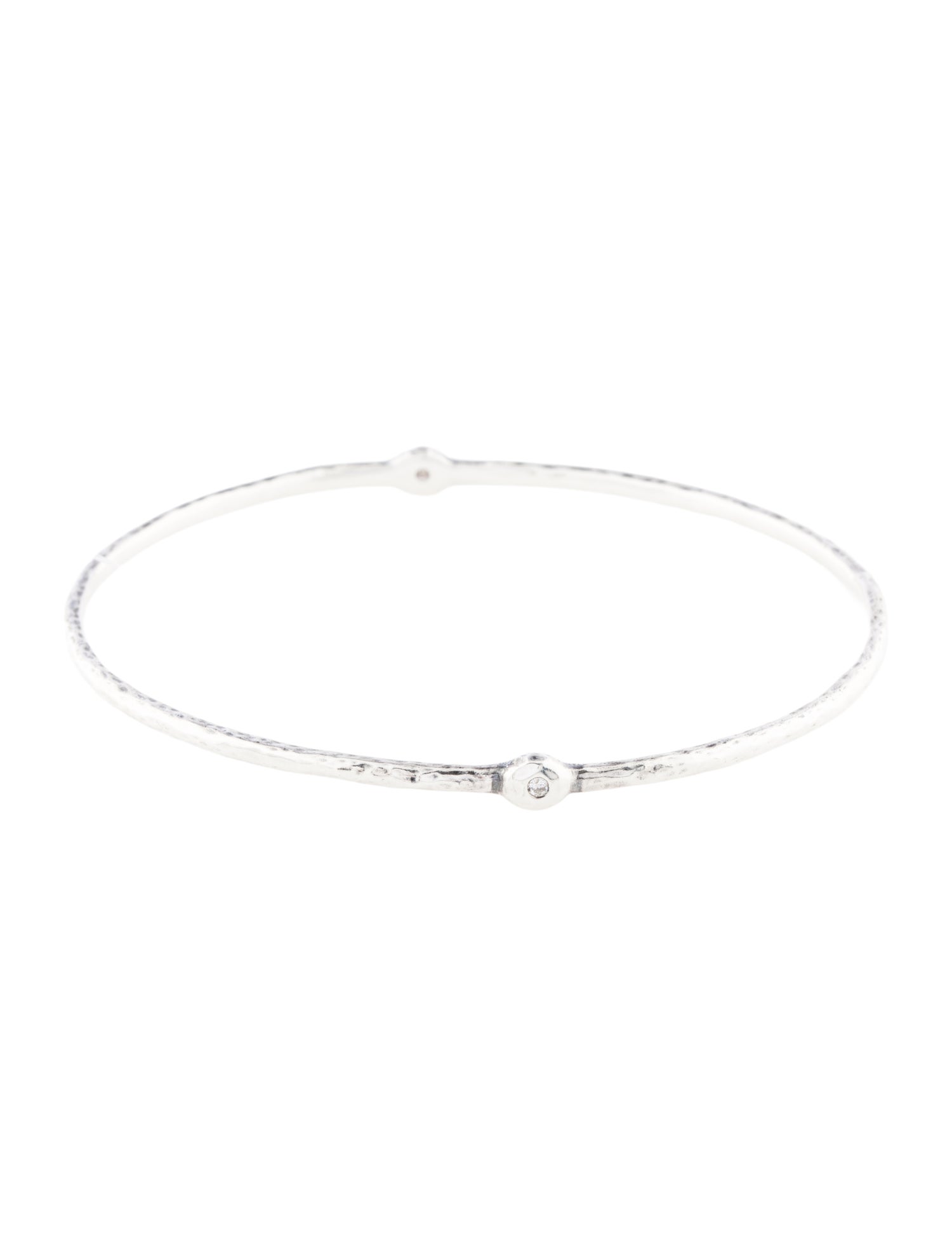 Ippolita Diamond Stardust 2-Stone Hammered Bangle