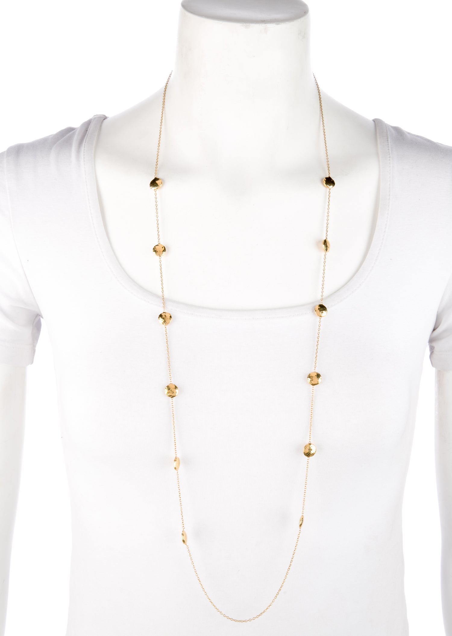 Ippolita 18K Long Hammered Pinball Layering Station Necklace