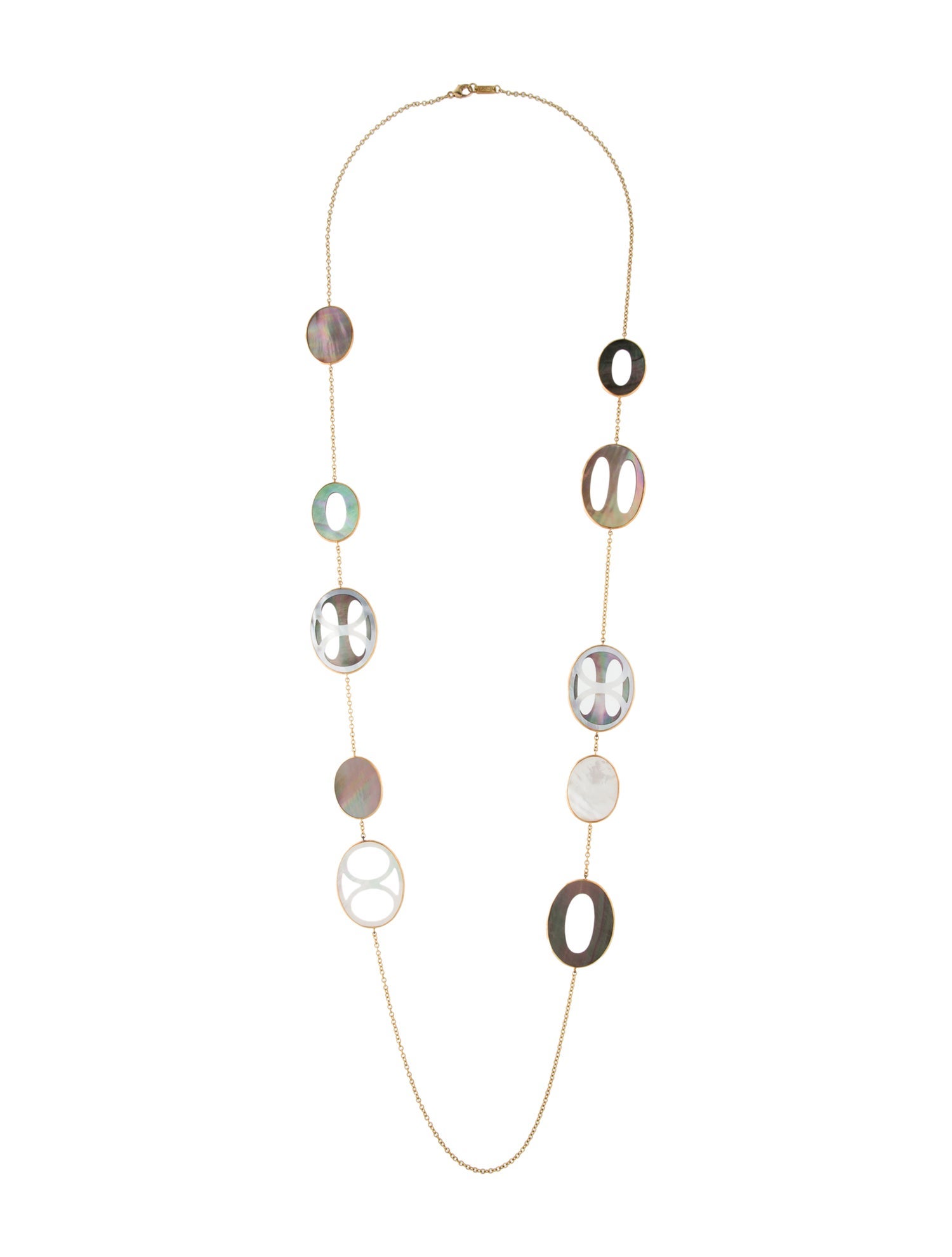 Ippolita 18K Mother Of Pearl Oval Station Necklace
