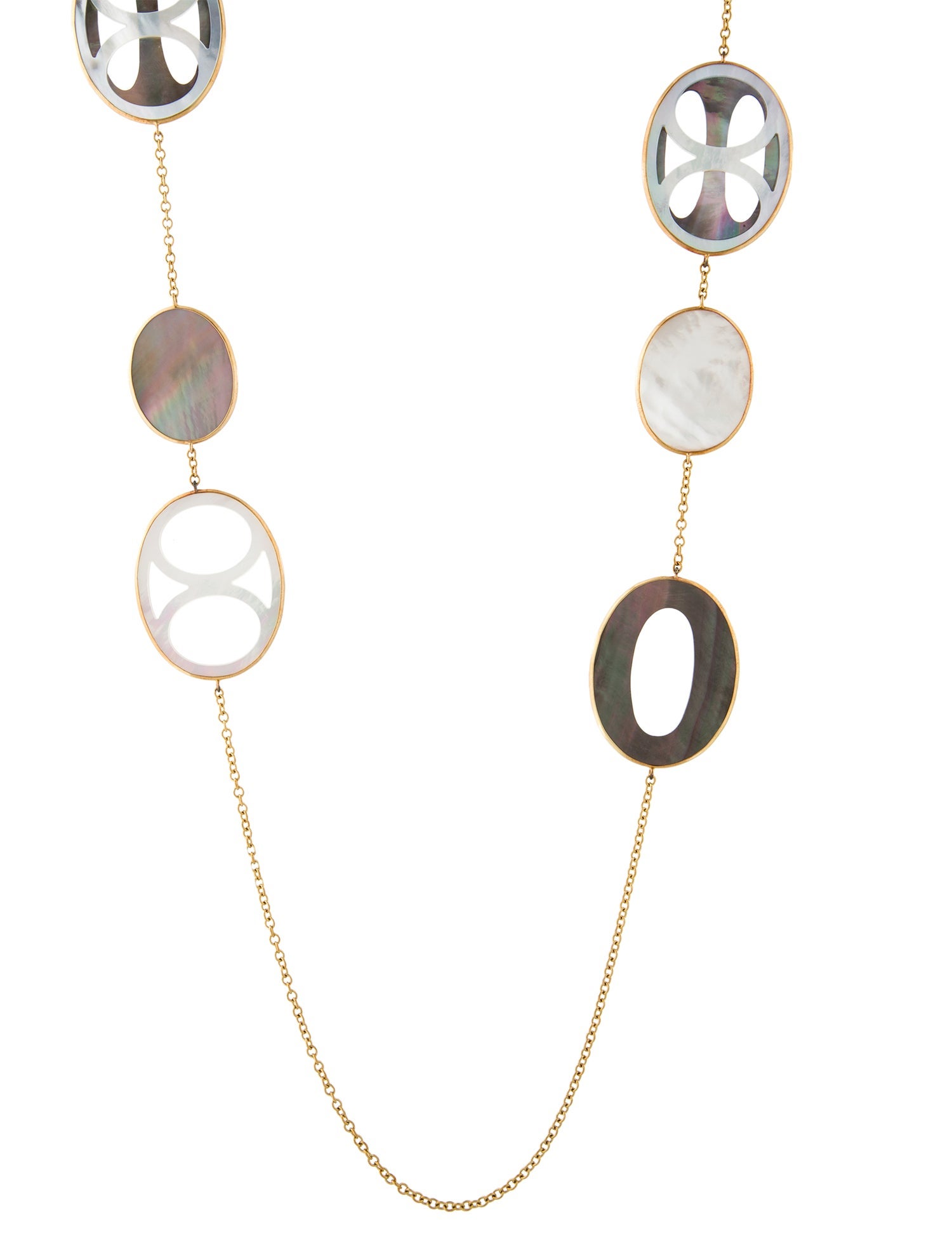 Ippolita 18K Mother Of Pearl Oval Station Necklace